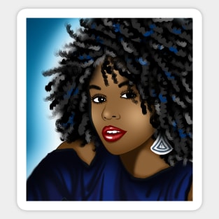 black woman digital art drawing Sticker